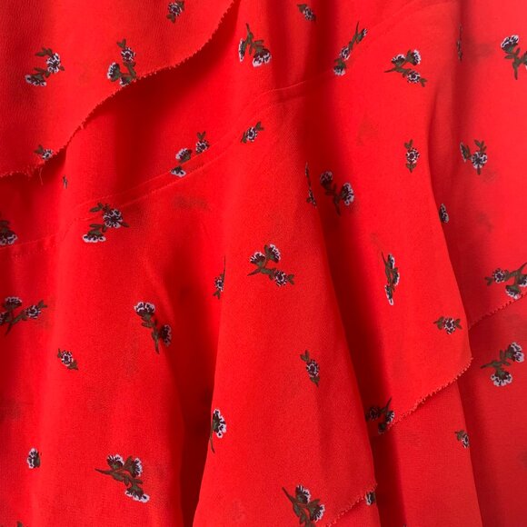 Levi's mini skirt S - red with flowers - Picture 2 of 4